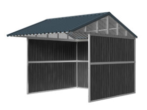 Schuilstal met transparante gevel Corton - paardenstal