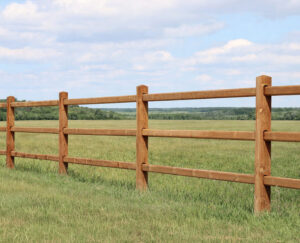Houten omheining - Doorsteek omheining tanatone