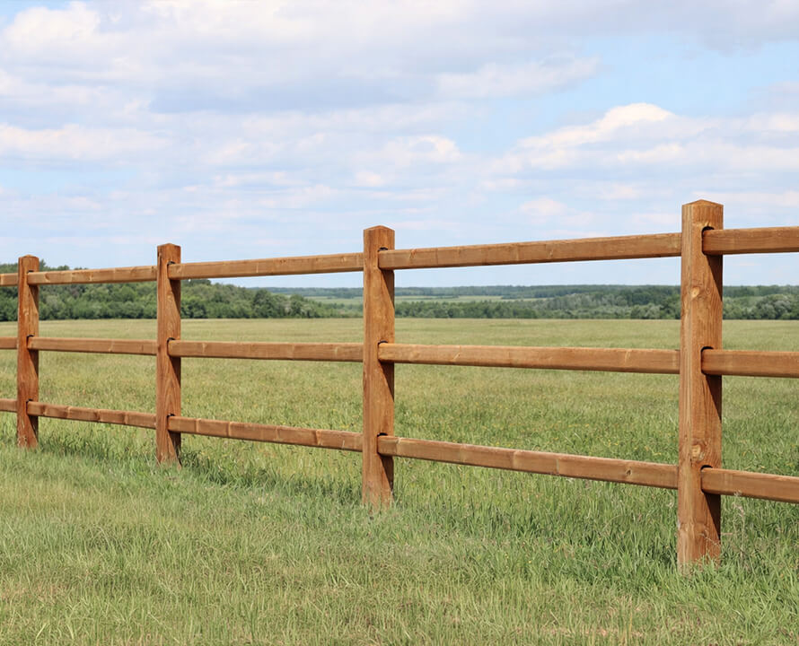 Houten omheining - Doorsteek omheining tanatone